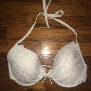 Victoria’s Secret white lace push up bikini top